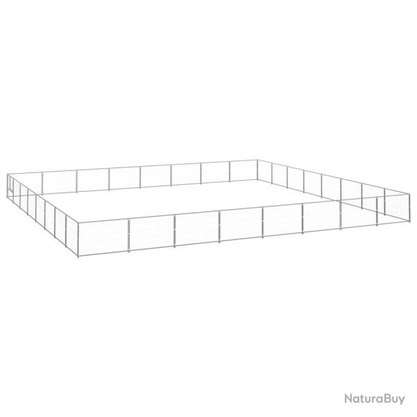 Chenil ext�rieur cage enclos parc animaux chien argent� 64 m� acier 02_0000296