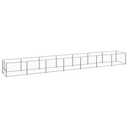 Chenil ext&eacute;rieur cage enclos parc animaux chien argent&eacute; 7 m&sup2; acier 02_0000297