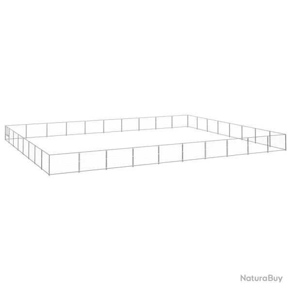 Chenil ext�rieur cage enclos parc animaux chien argent� 80 m� acier 02_0000305