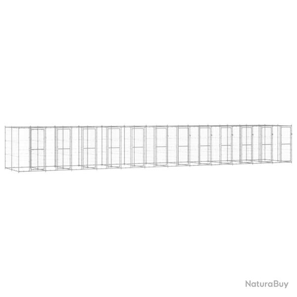Chenil ext�rieur cage enclos parc animaux chien ext�rieur acier galvanis� 29,02 m� 02_0000419