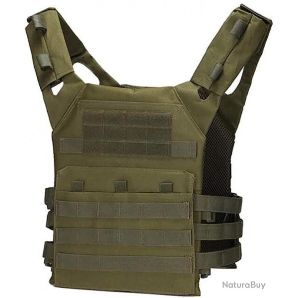 Gilet porte plaques tactique - Vert - Livraison gratuite