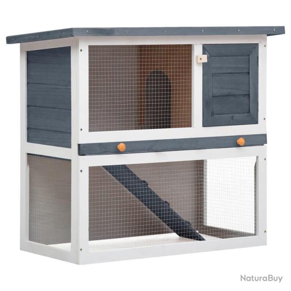 Clapier d'ext�rieur 1 porte 90 x 45 x 80 cm gris bois 02_0000586