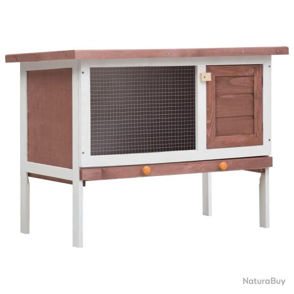 Clapier d'ext�rieur 1 niveau 90 x 45 x 65 cm marron bois 02_0000584