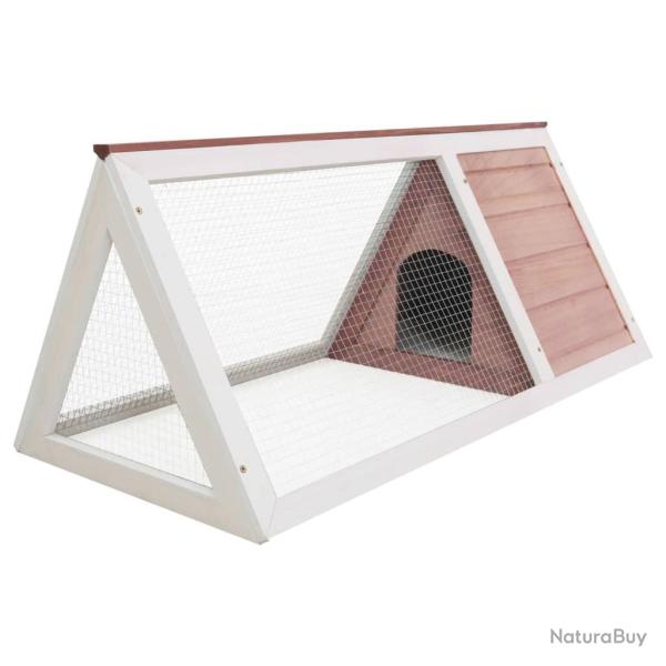 Clapier bois de sapin 98 cm petits animaux marron 02_0000610