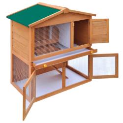 Clapier d'ext&eacute;rieur enclos 93 x 60 x 97 cm pour petits animaux 3 portes bois 02_0000620