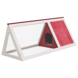Clapier lapin petits animaux 98 x 50 x 41 cm bois rouge et blanc 02_0000615