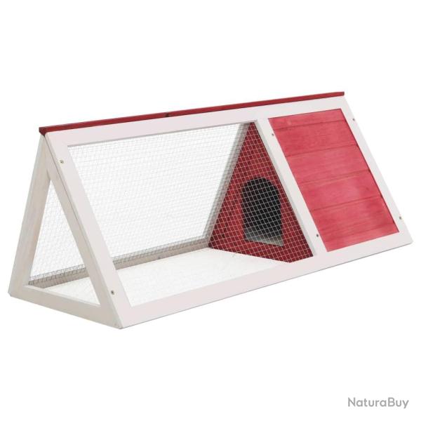 Clapier lapin petits animaux 98 x 50 x 41 cm bois rouge et blanc 02_0000615