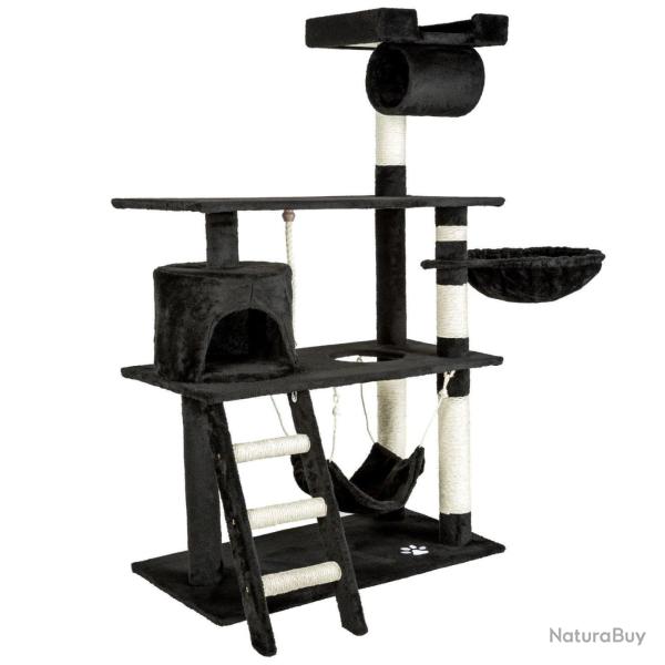 Arbre � chat griffoir grattoir niche jouet animaux peluch� noir 141 cm 08_0000514