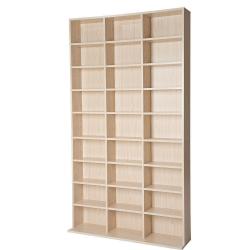 Armoire &eacute;tag&egrave;re rangement CD / DVD meuble de rangement pour 1 000 CDs bois 08_0000525
