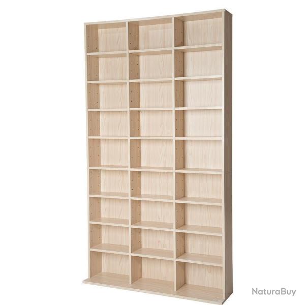 Armoire �tag�re rangement CD / DVD meuble de rangement pour 1 000 CDs bois 08_0000525