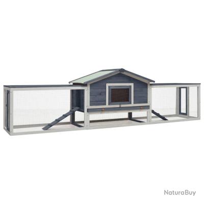 Clapier cage 303 x 60 x 86 cm pin massif et sapin gris 02_0000599 ...