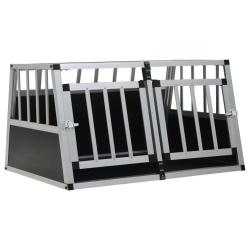 Cage pour chien &agrave; double porte 89 x 69 x 50 cm noir 02_0000063