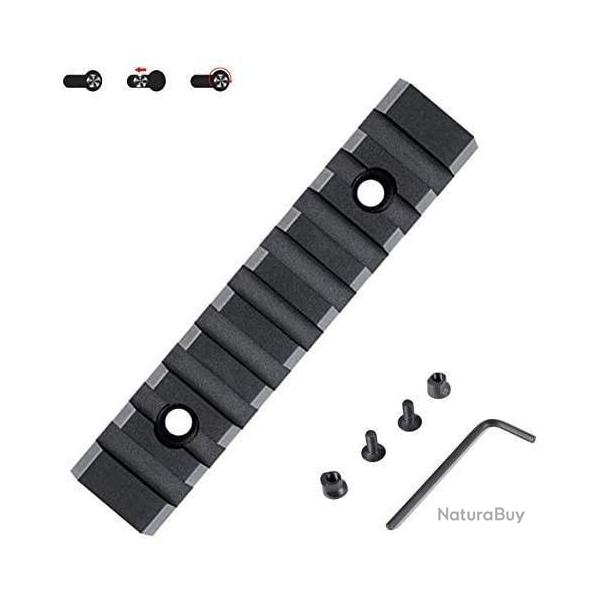 Rail de 9 slots pour montage sur garde main Keymod  ( 9 emplacements )