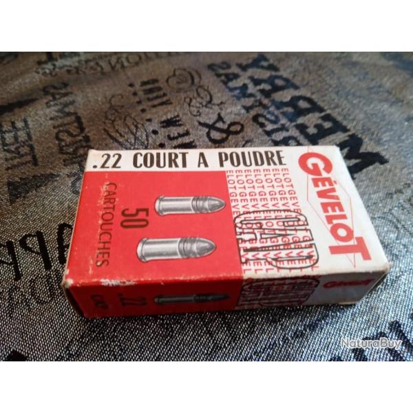 Balles .22 court Gevelot bote ancienne de 50 units pour collectionneurs