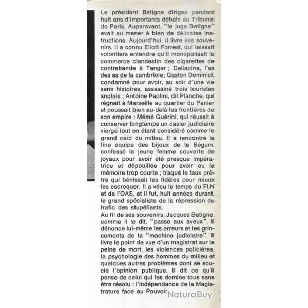 un juge passe aux aveux de jacques batigne , justice fran�aise metz, marseille , paris