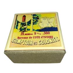 9 mm 380: Reproduction boite cartouches (vide) CoCo Bureaux de C&ocirc;te d'Ivoire 9007531