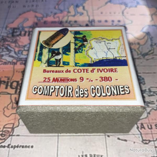9 mm 380 (Comptoir des Colonies / C�te d'Ivoire): Reproduction boite munitions (vide) CoCo 9007531