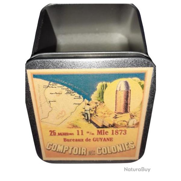 11 mm 1873 Ordonnance: Reproduction boite cartouches (vide) COMPTOIR des COLONIES Guyane 9007570