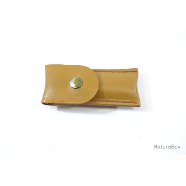Etui a couteau pour ceinture, cuir sable style Arm�e Fran�aise Alg�rie. (A)