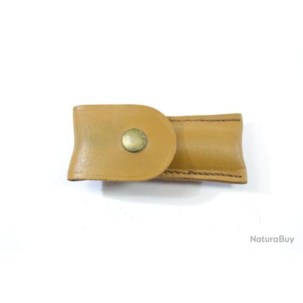 Etui a couteau pour ceinture, cuir sable style Arm�e Fran�aise Alg�rie. (D)