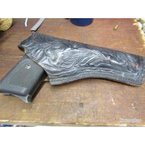 holster �tui cuir �pais mod�le ceinture police revolver pistolet  Ruby PPK mauser hsc droit