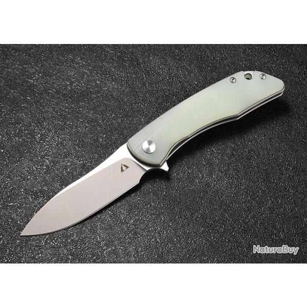 Couteau CMB Made Knives Blaze Jade Lame Acier D2 Satin Manche G10 IKBS Linerlock Clip CMB06J