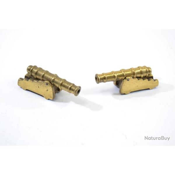 Lot x 2 canon en bronze ou laiton, style marine, bateau pirate, navire de guerre