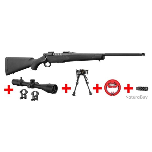 ( PACK TLD - Carabine MOSSBERG Patriot 308 Win + Lunette 6-24X50 + Bipied + cordon de nettoyage)PACK