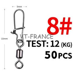 50 Emerillon Agrafe Inox pour la Peche-8