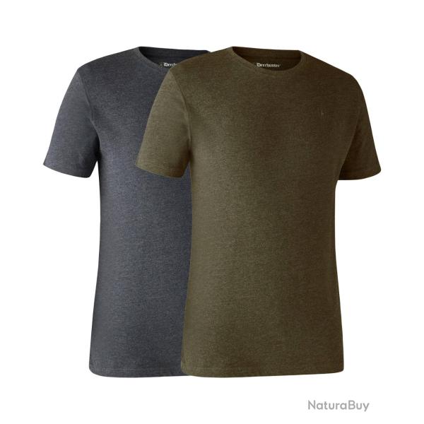 Pack de 2 t shirts basiques Couleur Vert Gris