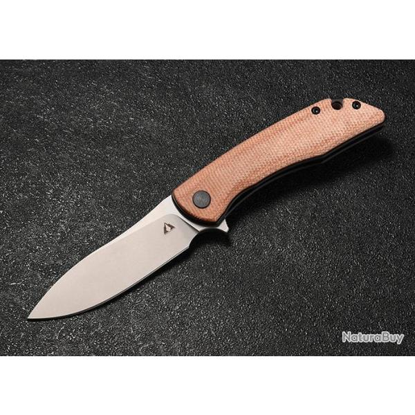 Couteau CMB Made Knives Blaze Brown Lame Acier D2 Manche Micarta IKBS Linerlock Clip CMB06B