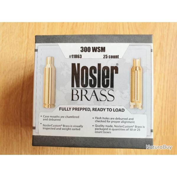 NOSLER douilles .300 WSM boite 25 pcs