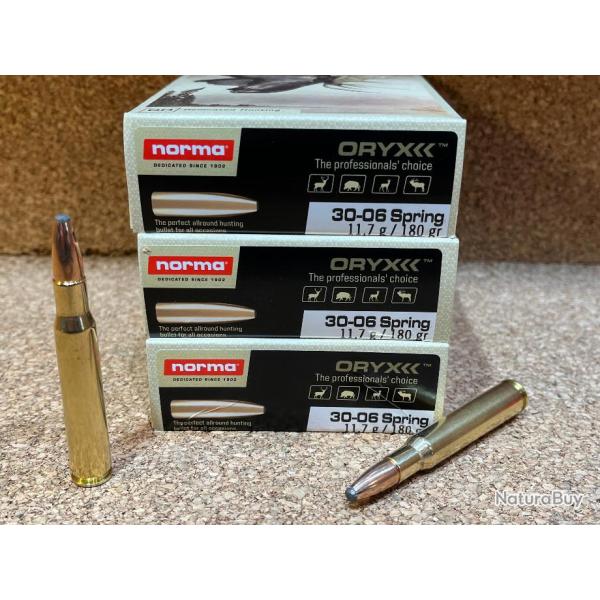 3 BOITES DE MUNITIONS NORMA  30-06 ORYX 11.7 GR