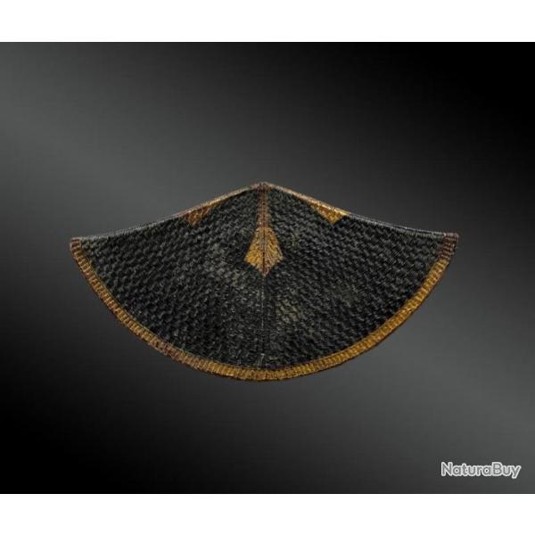 CHAPEAU d'ARME plat de samoura Jingasa De type Nirayama - Japon - Fin de l're Meiji (1868-1912)