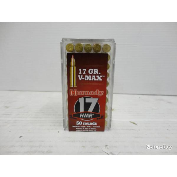 x50 Balles Hornady VARMINT EXPRESS V.MAX cal.17hmr 17grainns