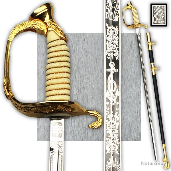 RARISSIME & SUPERBE SABRE DE MARINE US AM�RICAIN BERMEJO TOLEDO LAME GRAV�E XX COMPLET