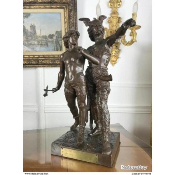 SCULPTURE EN BRONZE DU 19e " VERCING�TORIX ET SON FILS