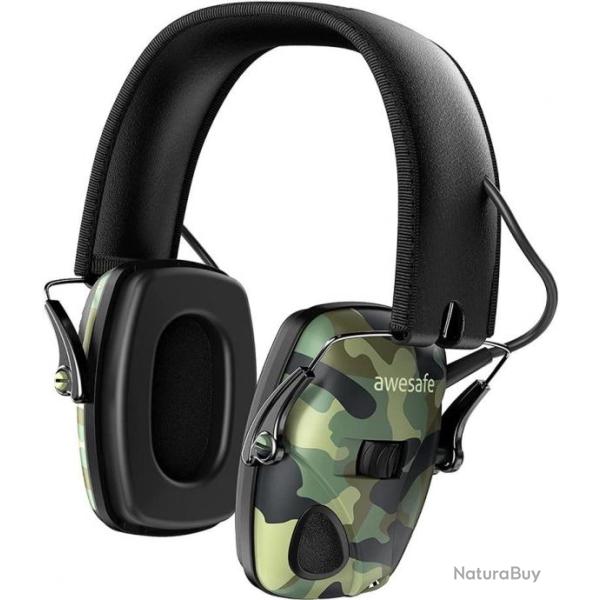 Casque De Tir Anti Bruit Electronique Protection Auditive NRR 23Db