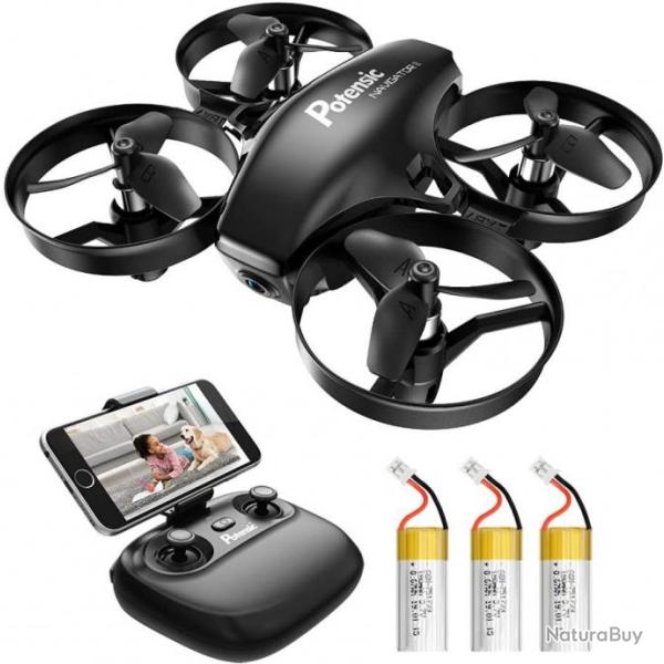 Drone avec Cam�ra HD Drone Mini avec Trois Batteries Longue Autonomie WiFi FPV Debutant