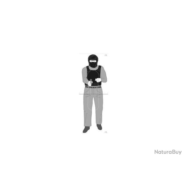 Cible tir CG - Tireur debout 1m80 - Carton x100