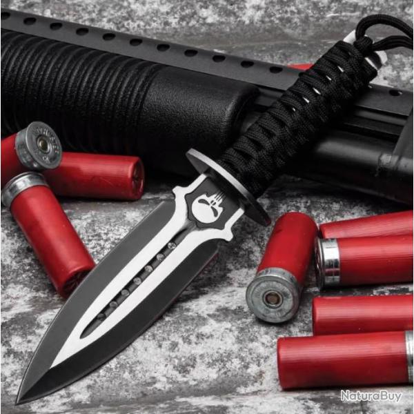 DAGUE T�TE DE MORT - LAME EN ACIER INOXYDABLE 3CR13, MANCHE EN ACIER INOXYDABLE 02150