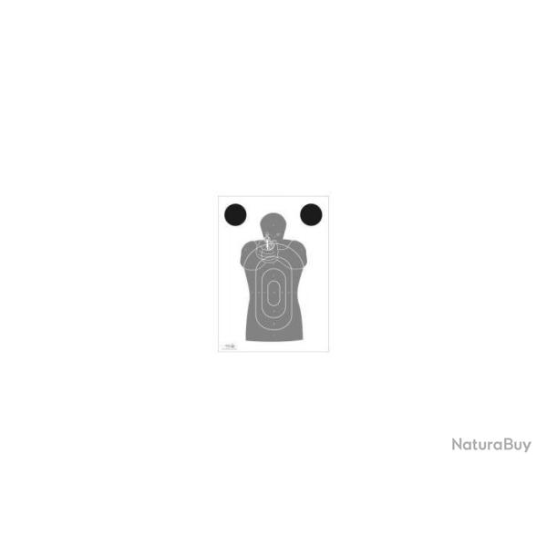 CIBLE GRAVOLUX E0041 - SILHOUETTE TIREUR A 2 MAINS - 50X70 CM - PAPIER - PAR 100