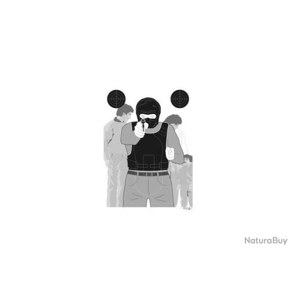 CIBLE GRAVOLUX CG3 - MALFAITEUR SUR FOND DE FOULE - 50X70 CM - CARTON - PAR 100