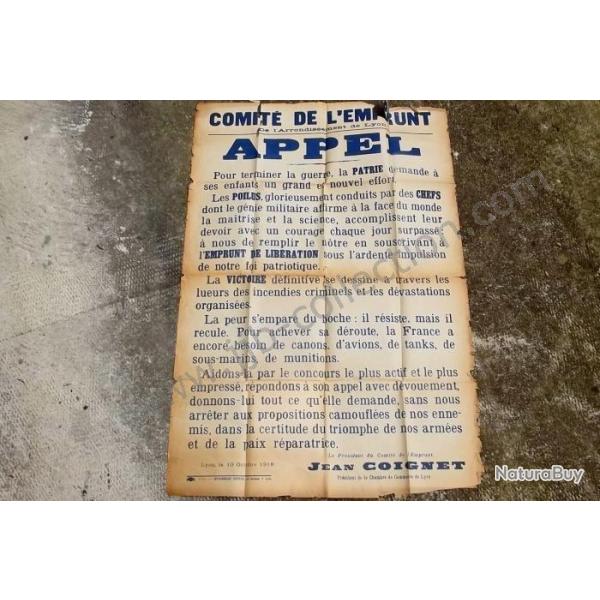 AFFICHE DE LA GRANDE GUERRE.