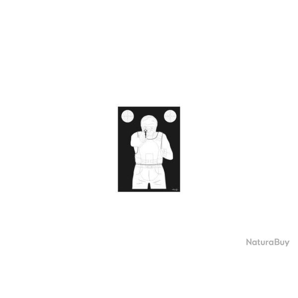 CIBLE CG2 - SILHOUETTE HOMME AVEC GILET PB - BLANCHE FOND NOIR - CARTON