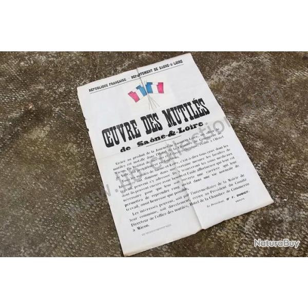 OEUVRE DES MUTILES DE SAONE ET LOIRE.