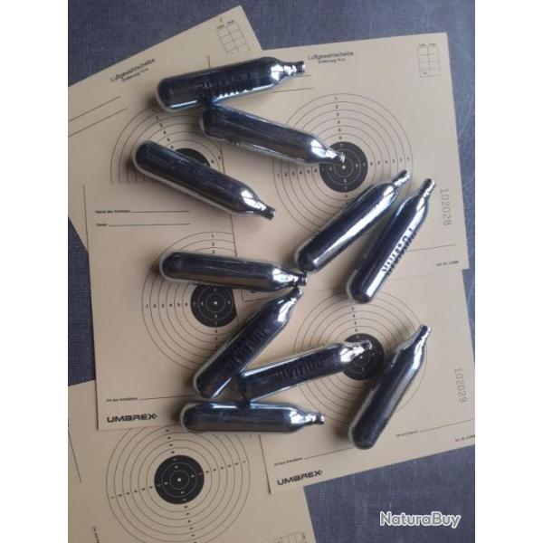 10 Recharges CO2  air comprim.