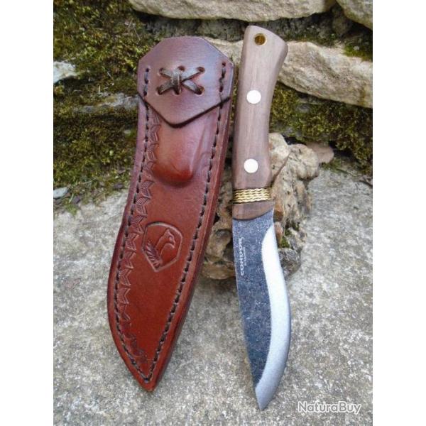 Couteau Condor Navajo Huron Acier Carbone 1095 Manche Noyer Etui Cuir Made El Salvador CTK2806425