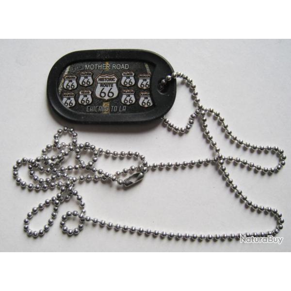 PENDENTIF DOG TAG USA ROUTE 66 Ref.01