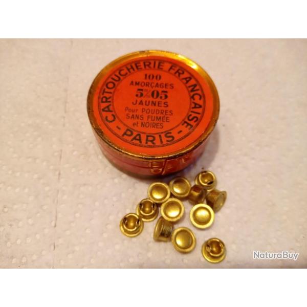 Amorces Cartoucherie Fran�aise 5mm05 pour poudre noires sans fum�e de100 unit�s.